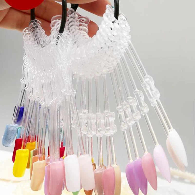 24Pcs Nail Art Color Card Display Shaped Gel Polish Chart Display Board Practice 6 Types