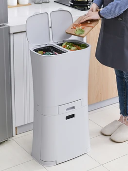 

Double Toilet Kitchen Big Trash Can Dispenser Dust Bin Bathroom Waste Bin Trash Can Garbage Bag Basura Cocina Trashcan BW50LJ