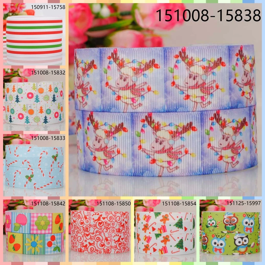 

10yards -different sizes -Merry Christmas pattern ribbon printed Grosgrain cartoon ribbon