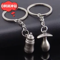 Manufacturers Customizable Export Quality Metal Keychains Heart Shape Couples Key Ring Spring New Year's Day Promotional Items B