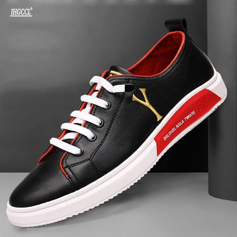 

luxury casual white shoes new men flat shoes luxury designer sneakers Leather leisure loafers foreign trade leisure shoes A37