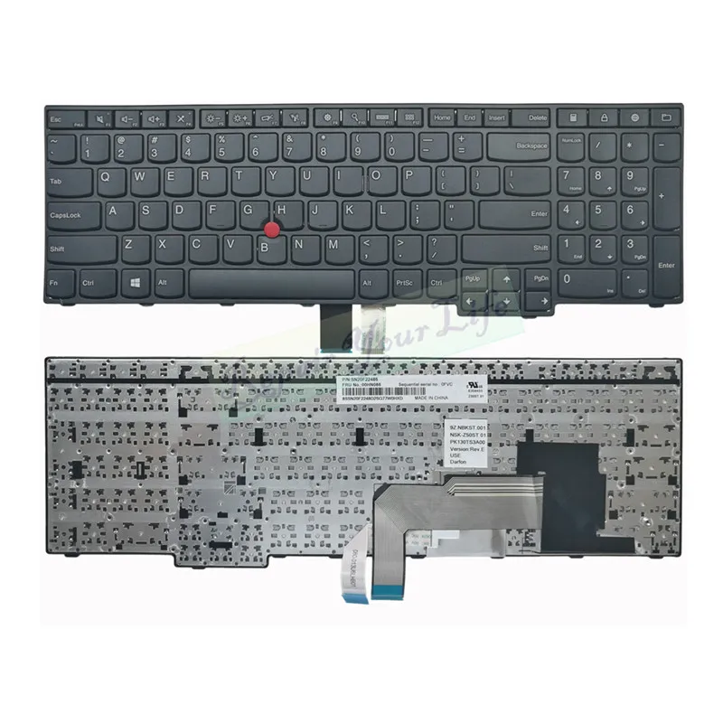 Клавиатура ноутбука английский(США) для lenovo E550 E550C E555 E560 E565 9Z. NBKST.001 NSK-Z50ST 01 PK130TS3A00 черный кабель