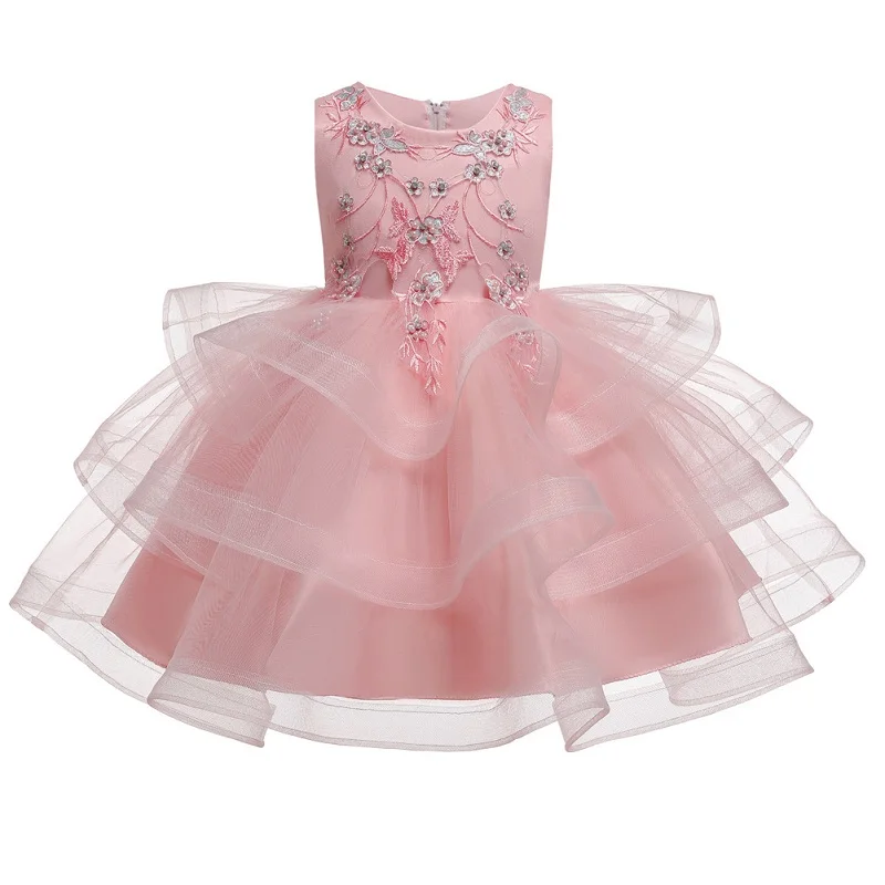 Одежда с бисером для маленьких девочек; платье принцессы с вышивкой для свадебной вечеринки; Детские платья-пачки для маленьких девочек; одежда для детей