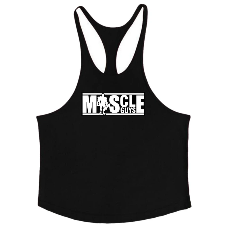 Muscleguys 2 шт одежда для бодибилдинга мужская майка для фитнеса мужская майка без рукавов хлопок тренировки Стрингер рубашки-Черный X