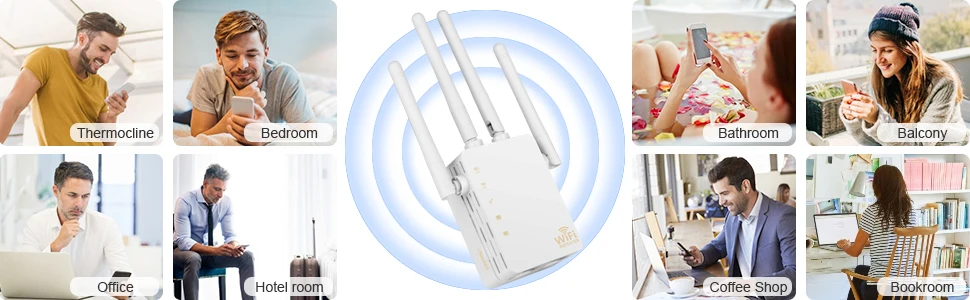 Tốc Độ 10/300/1200Mbps Băng Tần Kép Không Dây AC 2.4G / 5G Wifi Repeater 4 Ăng Ten Cầu Router bộ Khuếch Đại Tín Hiệu Có Dây Điểm Truy Cập 4g wifi router