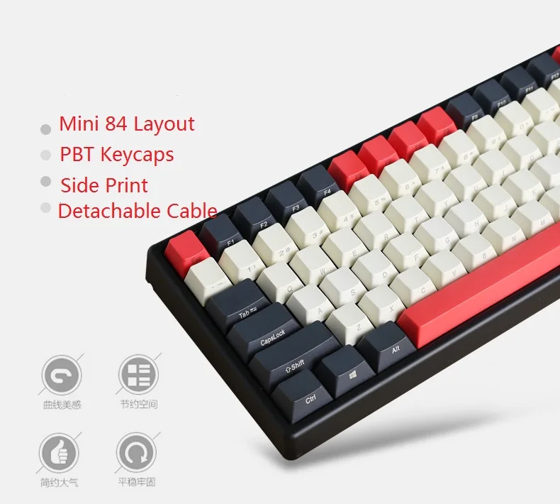 Механическая клавиатура 84 Bluetooth клавиатура Cherry Mx прозрачные переключатели Беспроводная игровая клавиатура MX коричневый Mini84 BT 4,0