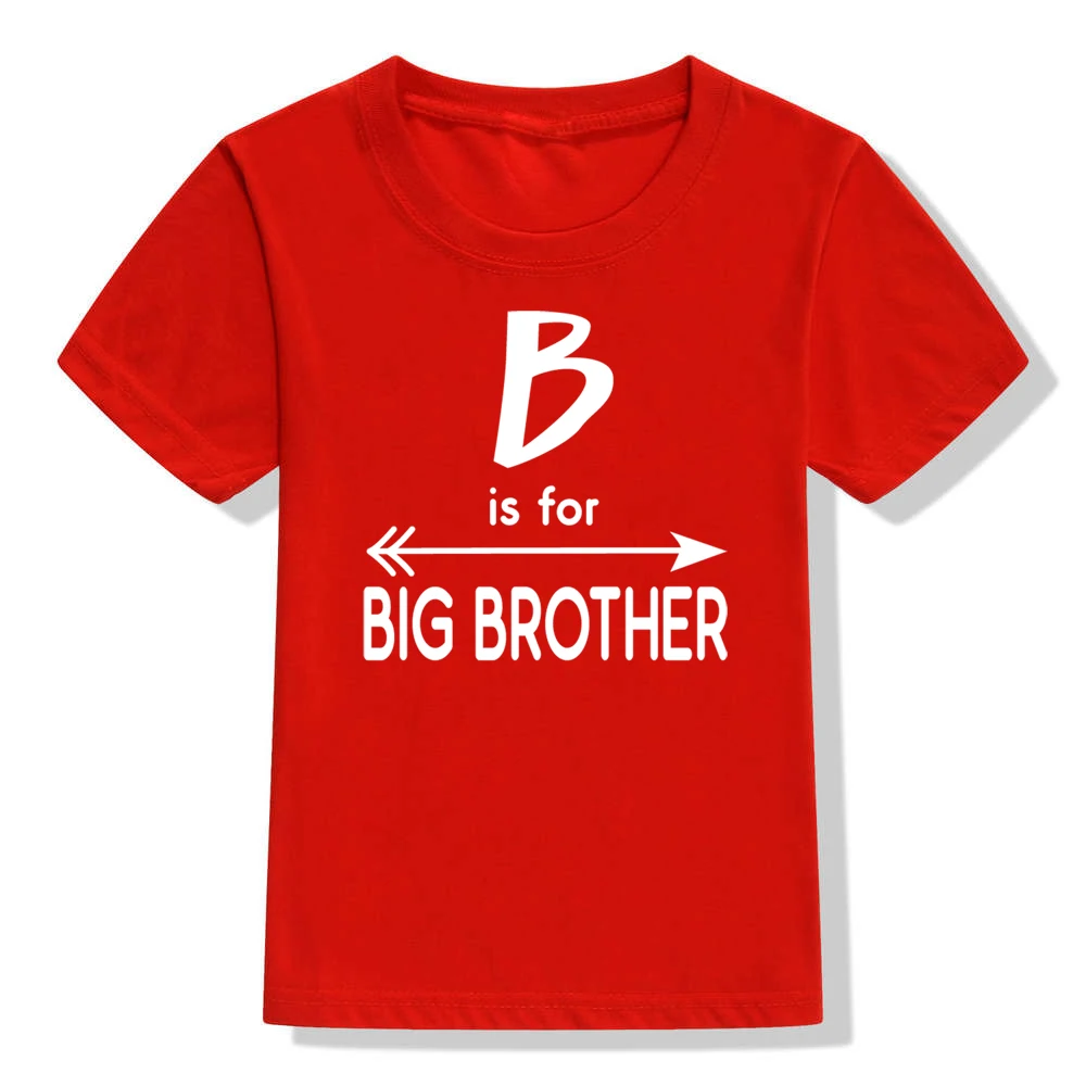 52N5-KSTRD- Забавная детская футболка с принтом «B Is for Big Brother» модные футболки для маленьких мальчиков, Детская Повседневная футболка - Цвет: 52N5-KSTRD-