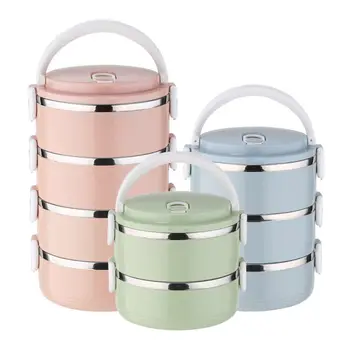 

Stainless Steel Multi-layer Bento Box Insulation Barrel Compartment Adult Student Lunch Box with Lid Lunch Box Food Container