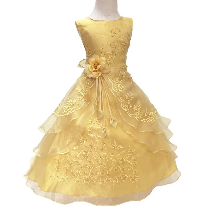 Новинка; нарядное платье с цветочным узором для девочек; нарядное платье с вышивкой; нарядное платье подружки невесты на свадьбу; рождественское платье принцессы для девочек