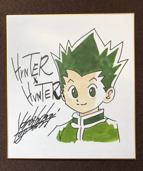 

hand drawn Togashi Yoshihiro Shikishi Card Art Board YuYu Hakusho signed 11D