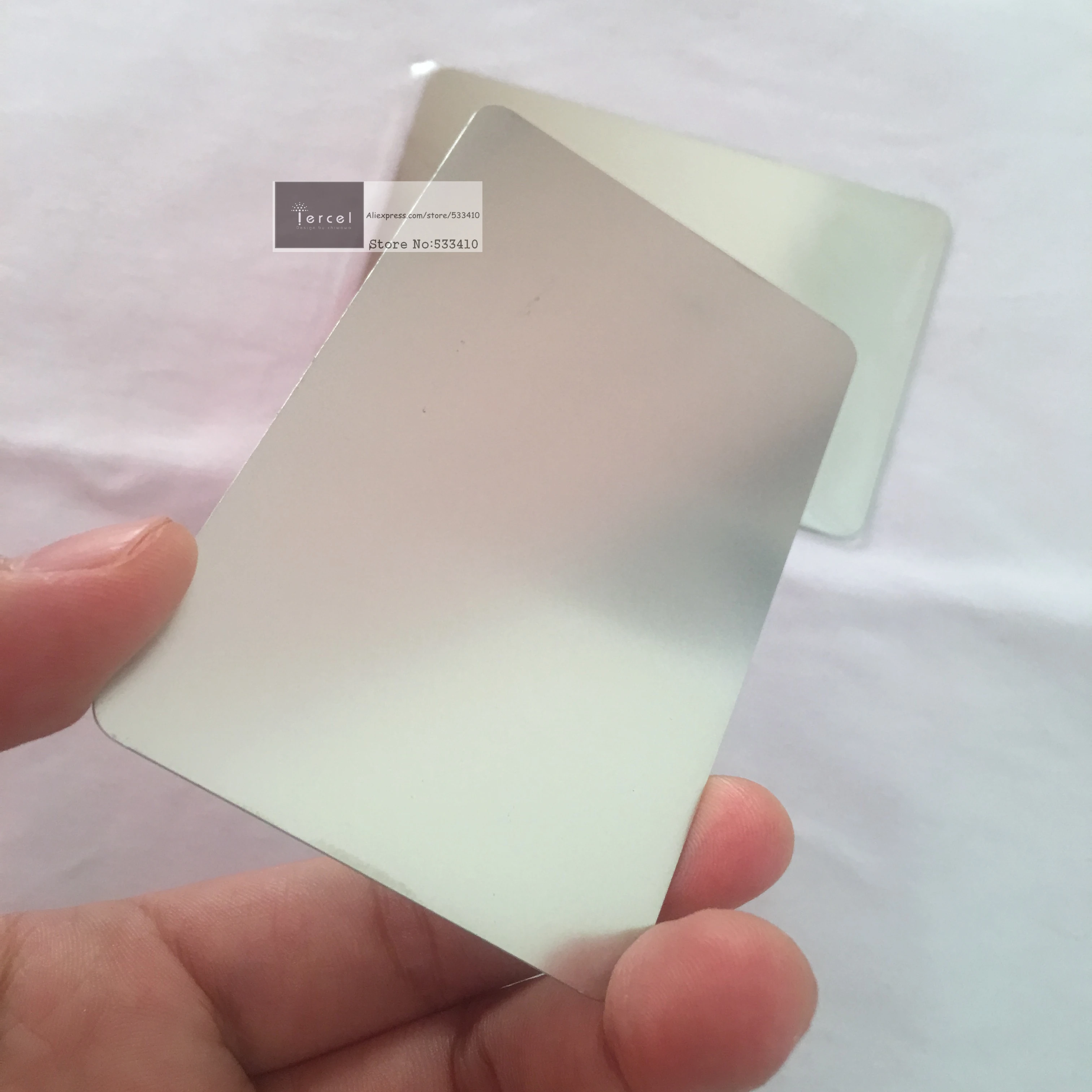 100pcs/lot 0.3mm thickness Blank stainless steel/metal business card mirror finish with price