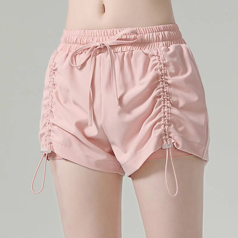 Elastic Drawstring Sport Shorts Fake Two Piece Casual Running Yoga Fitness Gym Clothing Breathable Quick Dry Sportswear | Спорт и