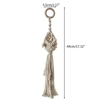 

2pcs Handwoven Macrame Plant Hangers Hanging Basket Flower Pot Holder Decoration J78C