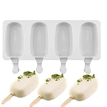 Домашние Еда Класс силиконовая форма для льда «формы для крема 2 Размеры мороженого на палочке формы Морозильник Мороженое бар формы, тем самым позволяя зернам раскрыться палочек для фруктового мороженного