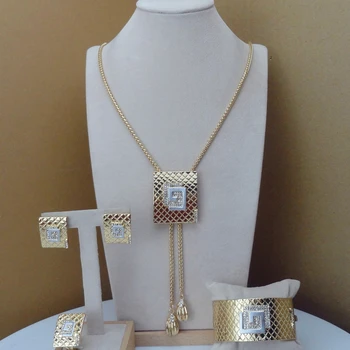 

YUMINGLAI 2019 New Arrivals Elegant Square Design Dubai African Ladies Jewelry Set FHK8409