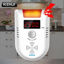 

KERUI GD13 Gas Detector Alarm LPG Gas LED Display Wireless Intelligent Sensor Voice Auto Detect Sensor Nature Leak Alarm System