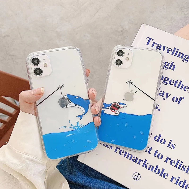 Милый мультяшный чехол для телефона с изображением акулы iPhone 11 Pro 12 Max X XS XR 7 8 plus