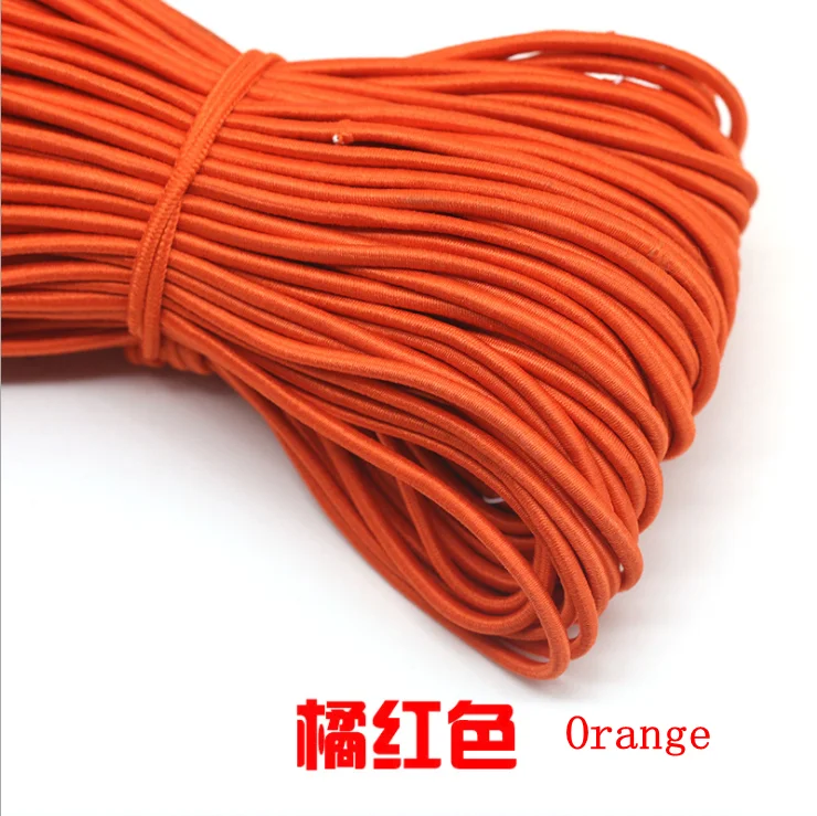 Orange 5 м/лот 24 цвета высокого качества; 3 мм цветной круглая эластичная повязка резиновая эластичная ювелирные изделия из веревки плетеный браслет на открытом воздухе веревка E-2 - Цвет: Orange