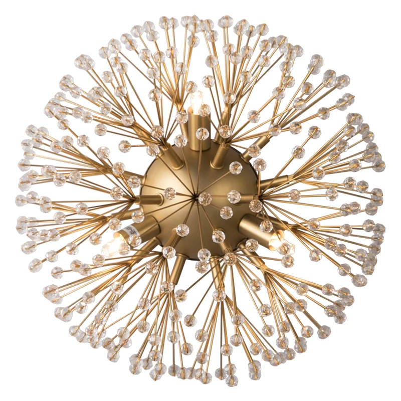 

Modern Semicircle Dandelion Crystal Wall Lamp