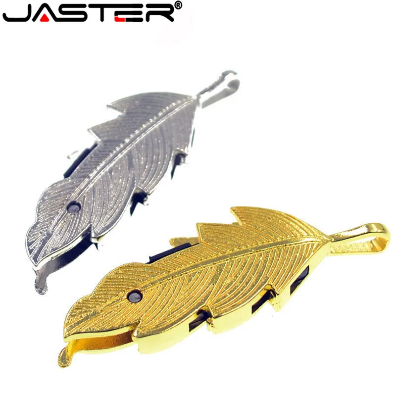 JASTER USB металлический золотой лист использовать флэш-накопитель Кристалл Листья флеш-накопитель 4 ГБ 8 ГБ 16 ГБ 32 ГБ модная карта памяти U диск