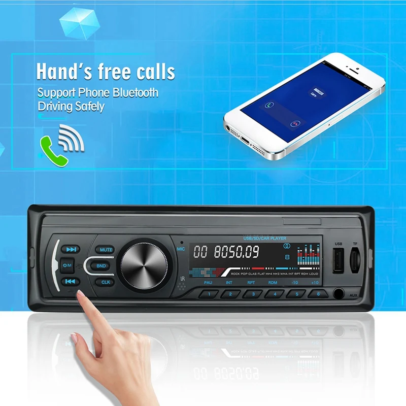 Автомобильный MP3-плеер, автомагнитола, 1 DIN, USB, быстрая зарядка, Bluetooth, громкая связь, цифровой медиаплеер, 4X25 Вт, fm-радио, поддерживает IOS и Android