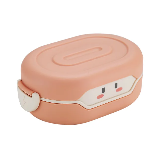 Cute Bento Lunch Box for Kids School Children Microwavable Stainless Steel Kindergarten Children's Bread Sandwich Food Box Rose Gold