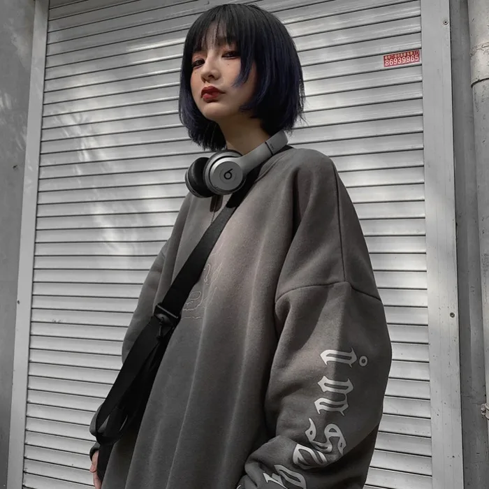 Ulzzang bf Свободные уличные толстовки для женщин принт модный бренд негабаритных Унисекс Осень Зима Кофты корейский стиль пуловеры