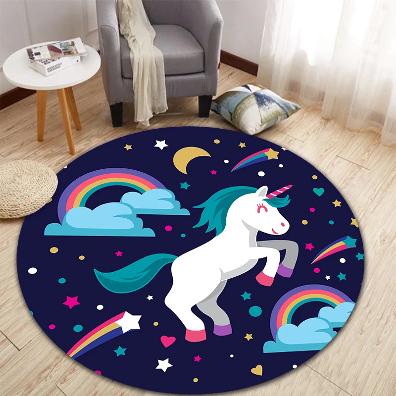 Children's Christmas gift Mat/Rug Cartoon Series 3D Printing Round Carpet Kids Room Play Area Rugs Child Bedroom Decor Carpets
