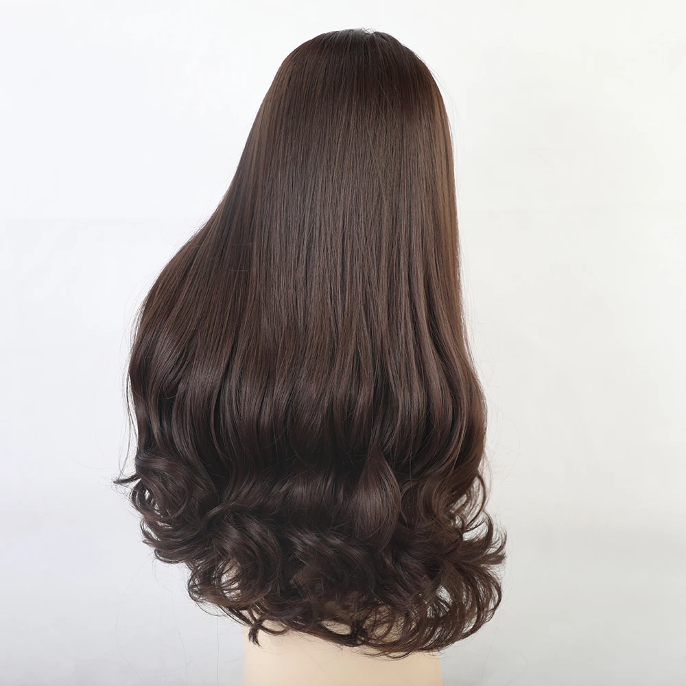 Синтетические парики длинные волнистые смешанные коричневые натуральные волосы парики для женщин модные Косплей парики термостойкие волокна парики