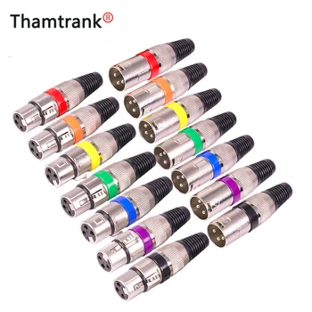 

100pcs/lot 3 Pin XLR Male / Female Jack Plug Wire Connector 3 Poles XLR Microphone Socket MIC Audio Cable Connectors 7 Colors