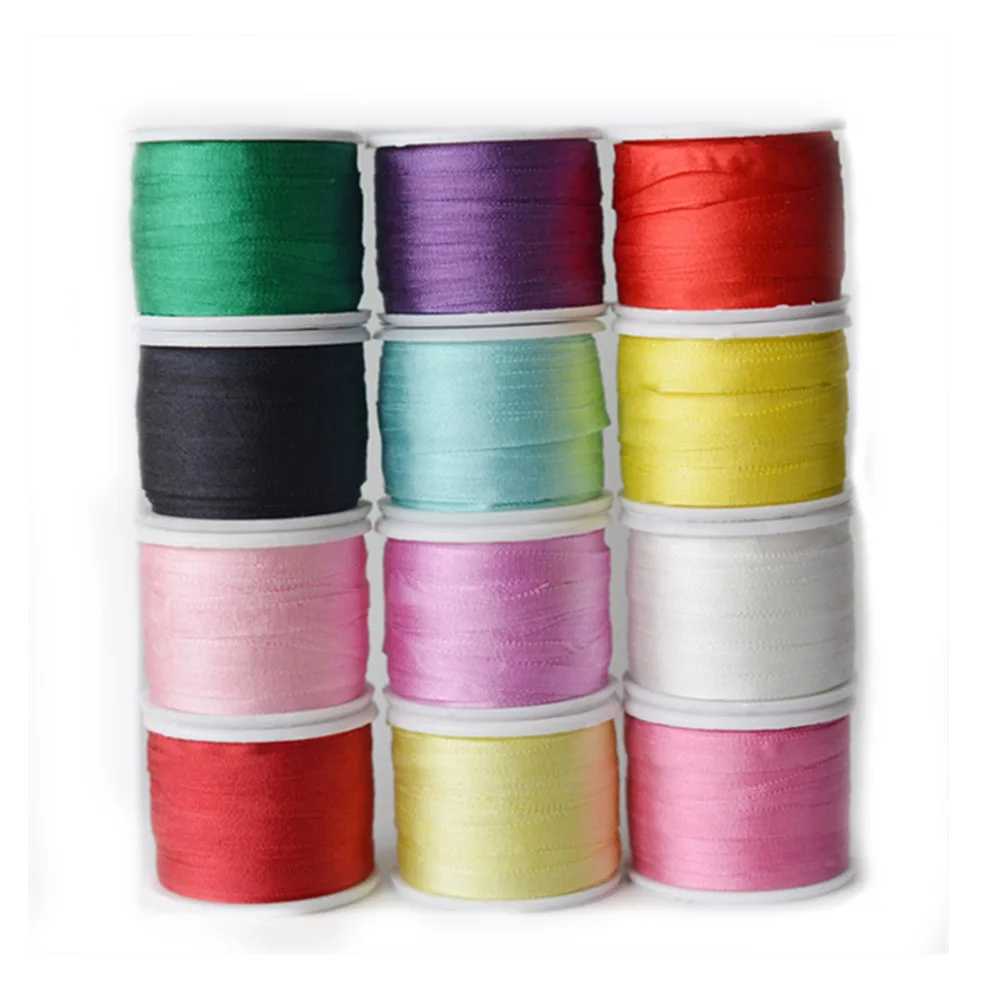 100% Pure Silk Embroidery Taffet Ribbon Roll 4mm Width 10meter per Color Multiple Colors | Дом и сад