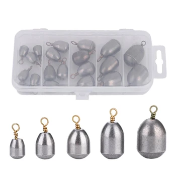 

ELOS-20Pcs Fishing Weight Water Droplets Lead Weights Fishing Sinkers Weight Size 4G/7G/10G/14G/20G Set Fishing Accessories