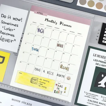 

2021 New Morandi Color Fashion Monthly Planner Book 28.5*21cm 20 Sheets