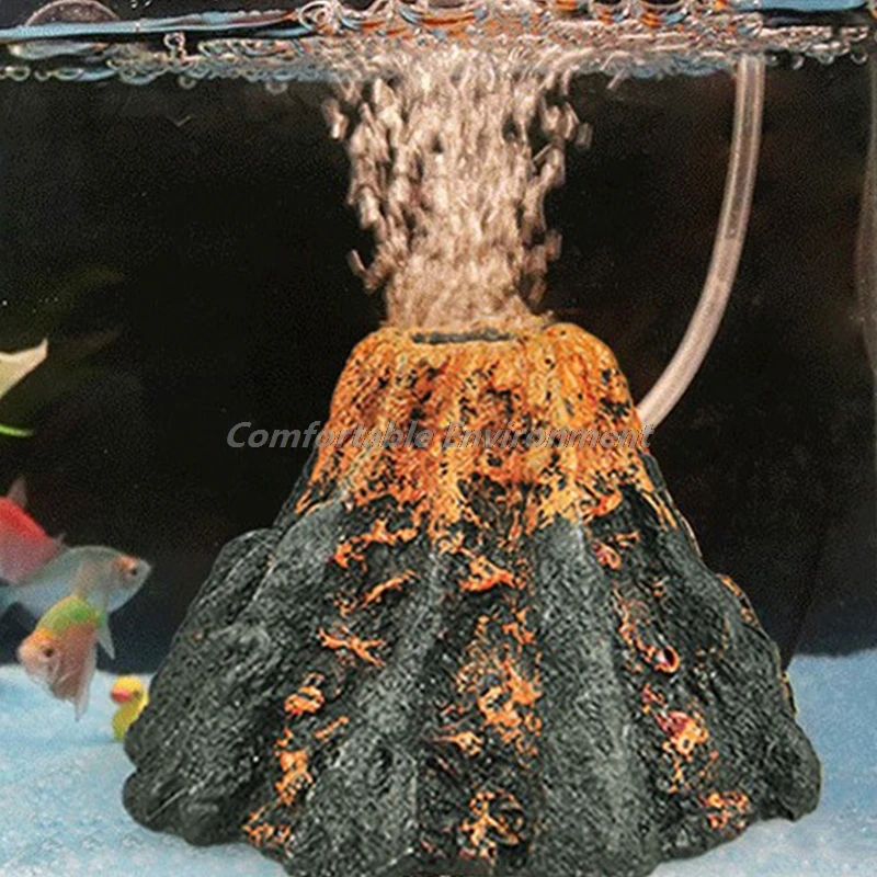 Aquarium Decoration Bubbles Fish Decoration Aquariums Volcano