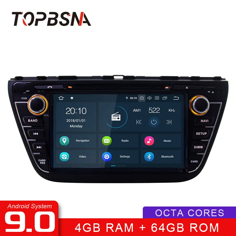 Discount TOPBSNA 8 inch Android 9.0 Car DVD Player For Suzuki SX4 S-Cross 2014 2015 2016 WIFI Multimedia GPS Stereo 2 Din Car Radio Audio 0