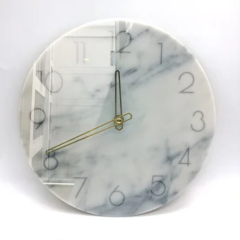 

White Marble Clock Creative Nordic Minimalist Clock Table Wall Hanging Living Room Fashion Wall Clock