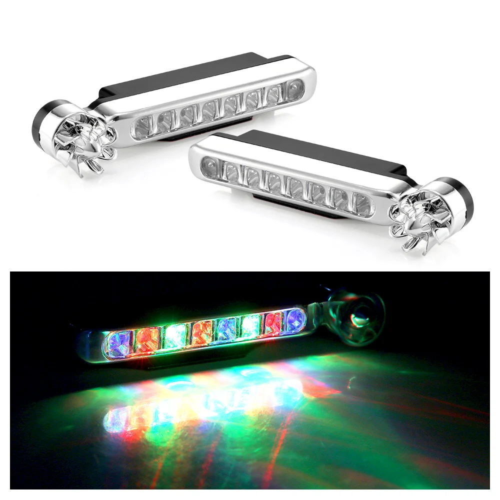 

2 pieces Wind Energy No Need External Power Supply Car Daytime Running Lights 8 LED DRL Daylight Headlight Lamp DRL