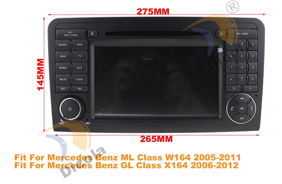 Hexa Core ips DSP 4G+ 64G ANDROID 9,0 автомобильный dvd-плеер для Mercedes Benz GL ML CLASS W164 ML350 ML500 X164 GL320 gps стерео радио