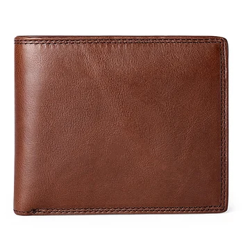

Fashion Men Wallets Multifunction RFID Blocking Genuine Leather Soild Color Multi-card Position Card Holder Trifold Coin Pocket