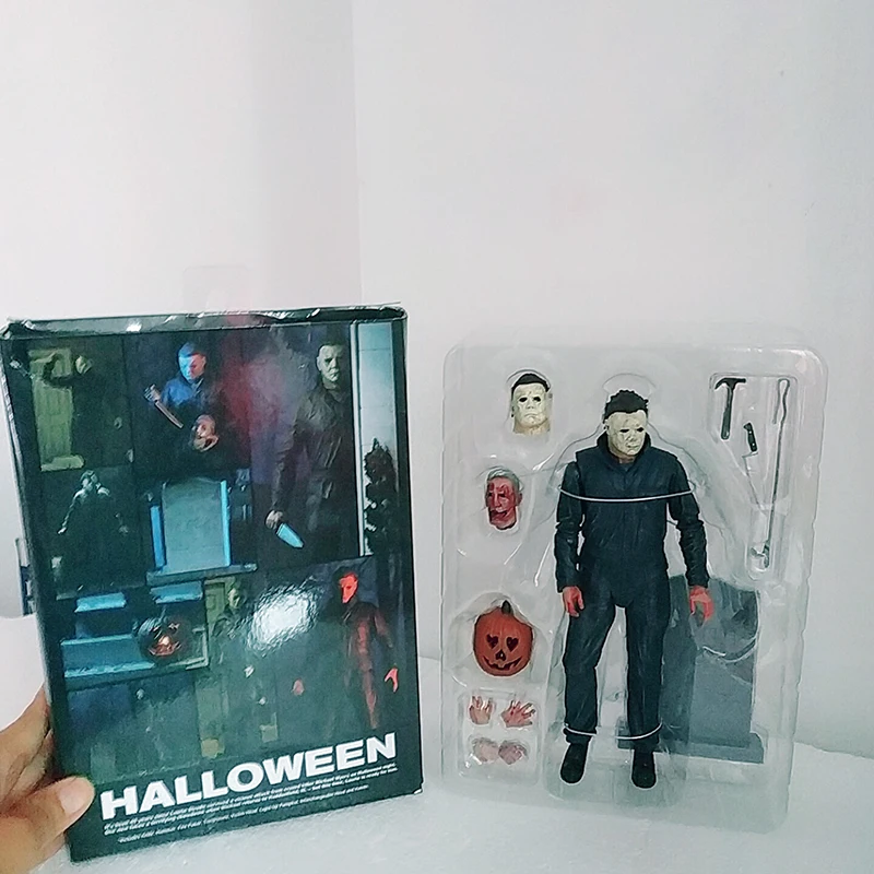 Светодиодный фонарь в виде тыквы Майкла Майерса на Хеллоуин Kotobukiya Horror John Carpenter's Laurie Strode, модель игрушки, куклы