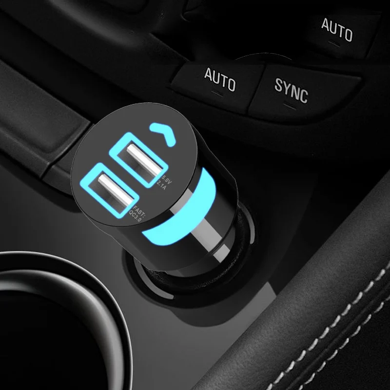 

LED Display Quick Charge 3.0 Car Charger Mobile Phone QC3.0 Fast Dual USB Car-charger Auto Charger For Smartphone