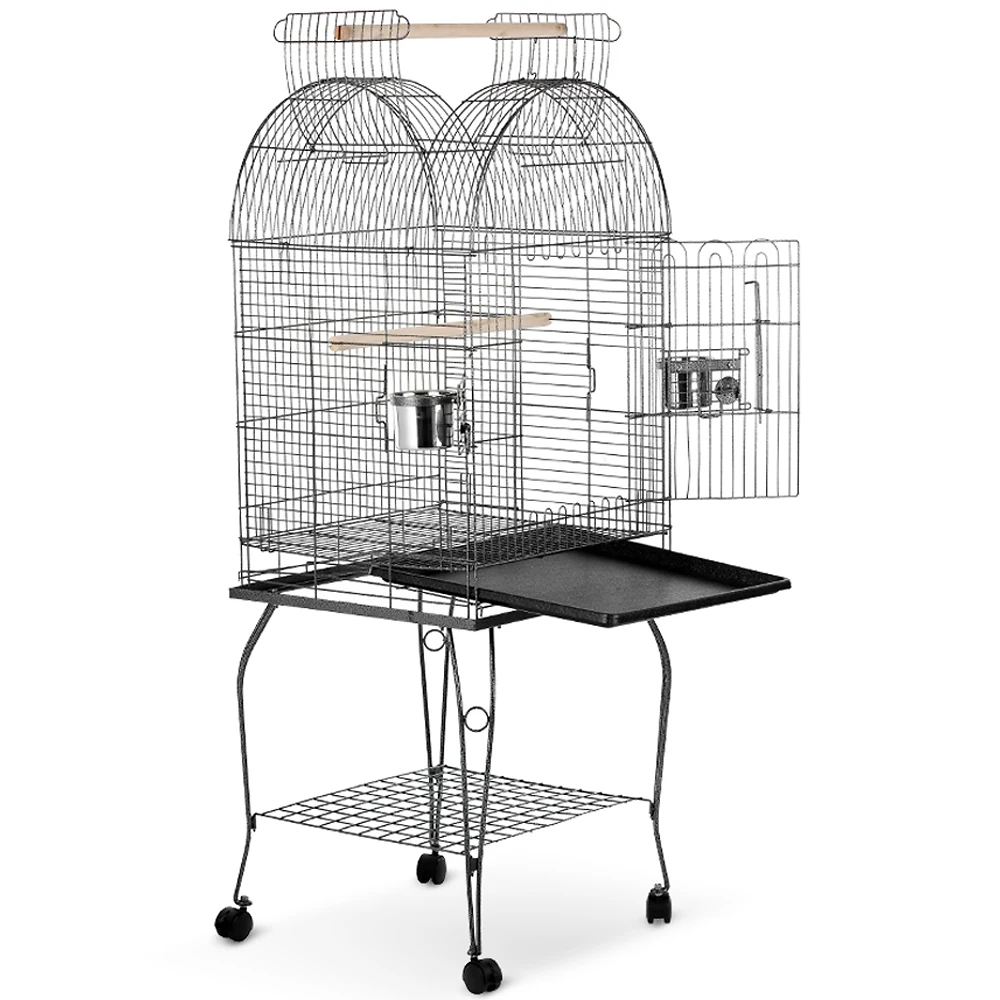 Железная клетка для попугая птиц Play Top Macaw Cockatoo Parakeet Conure Finch Cage+ миска из нержавеющей стали и Запираемые колеса Bird Home