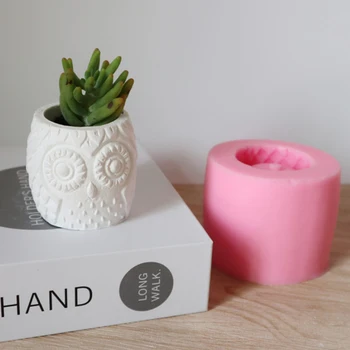 

Owl Silicone Mold for DIY Cement Flowerpot Small Objects Holder