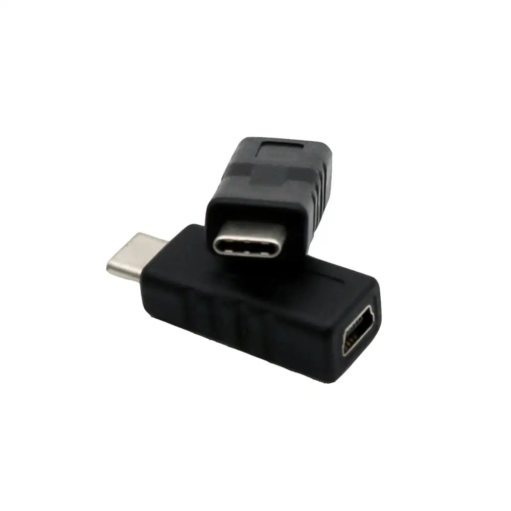 5x USB 3,1 type-C штекер для Mini 5pin Женский Разъем для зарядки адаптер для передачи данных конвертер Тип C штекер для Mini Female прямой черный
