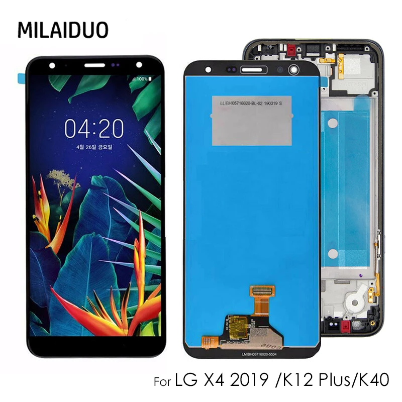 

LCD Display For LG K40 K12 Touch Screen Digitizer LCD For LG K12 Assembly Replacement Parts Black No/with Frame 5.7''