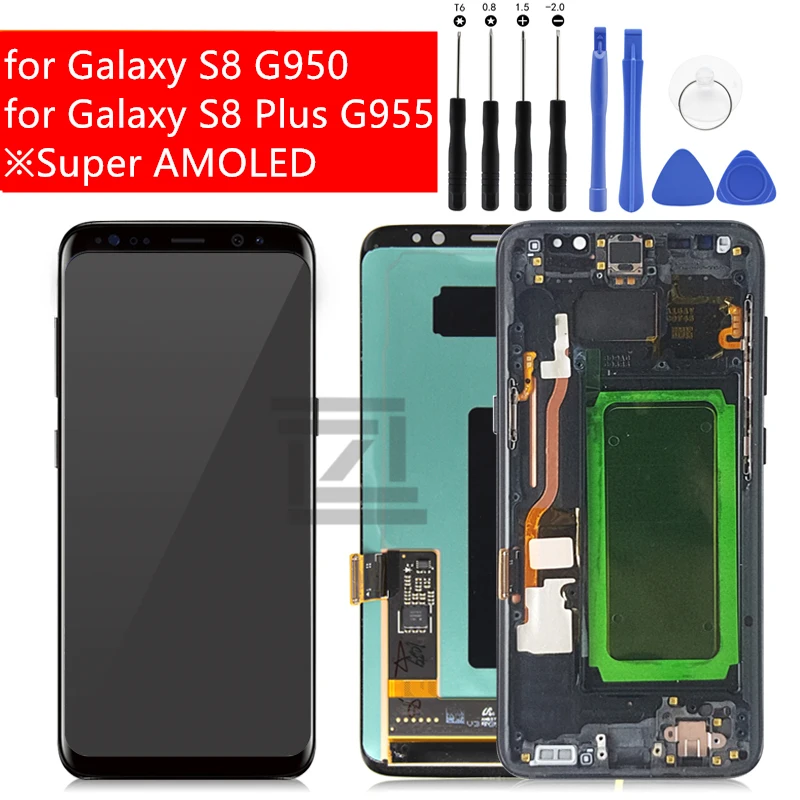 ЖК дисплей для Samsung Galaxy S8 g950 s8 plus дигитайзер сенсорного экрана в сборе + рамка