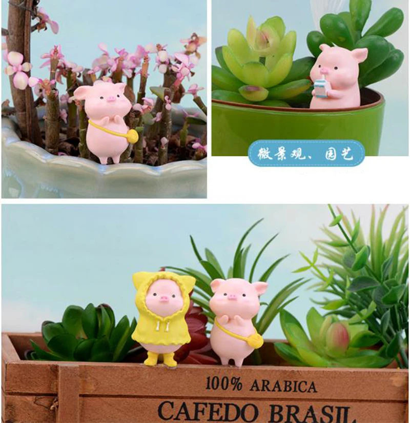 Свинья Семья украшения маленькая статуя фигурка животное модель микро пейзаж