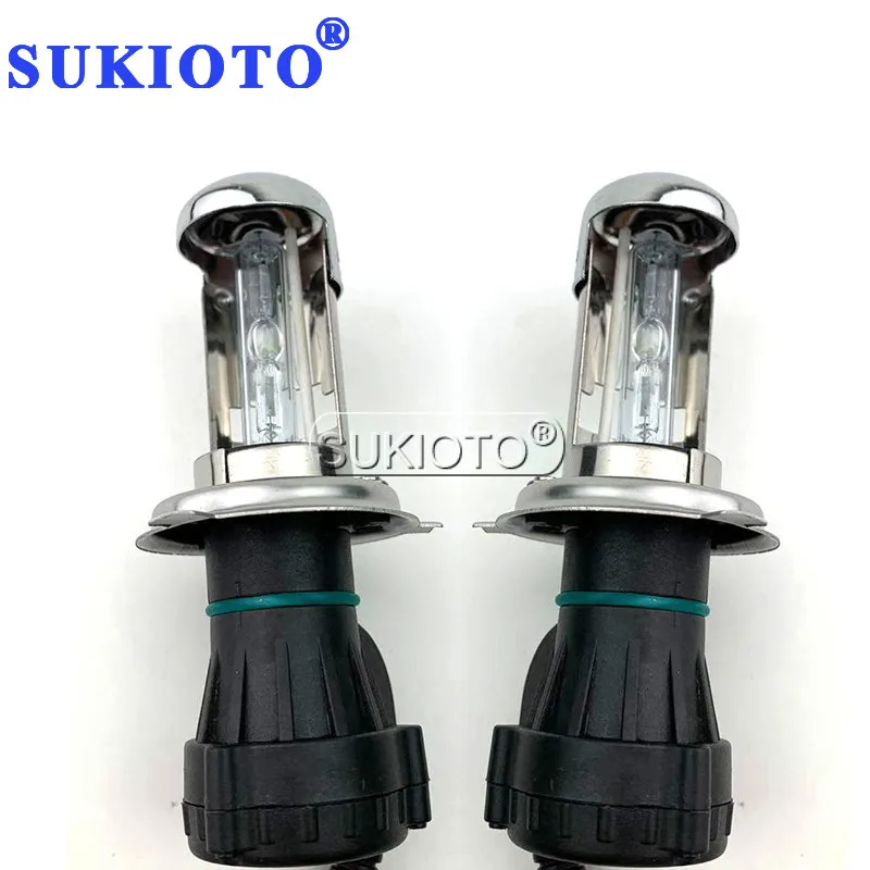 SUKIOTO 1 Pair 35W 55W Bi-xenon H4 yellow 3000K 4300K 5000K 8000K 10000K 6000K H4 bixenon lamp Deep Blue H4 xenon hid kit Part (1)