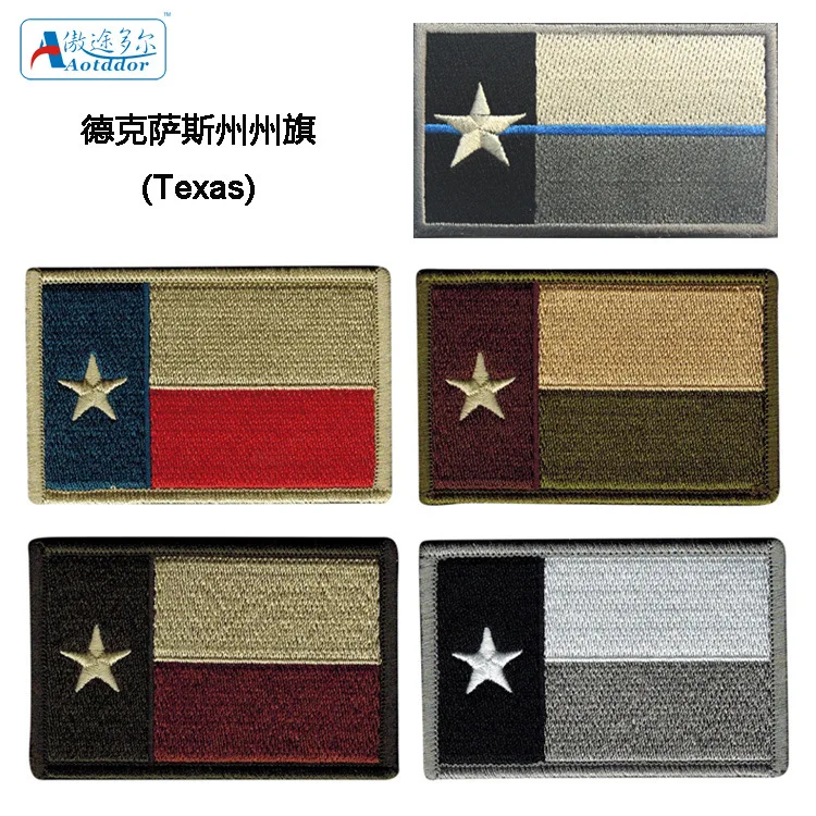 Ao tu duo er американский флаг штата Техас повязка на руку с вышивкой Двусторонняя липучка 5-Цвет