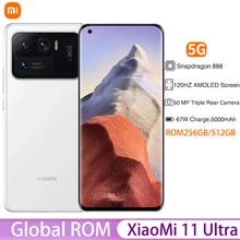 Xiaomi – Smartphone Mi 11 Ultra 5G, ROM Global, 256 go/512 go, Snapdragon 888, NFC, écran 50mp 120HZ, Charge rapide 67W, batterie 5000mAh
